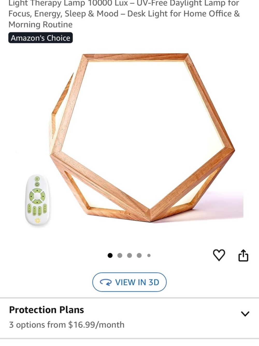 Wood Frame Light Therapy Lamp - Natural Wood Finish